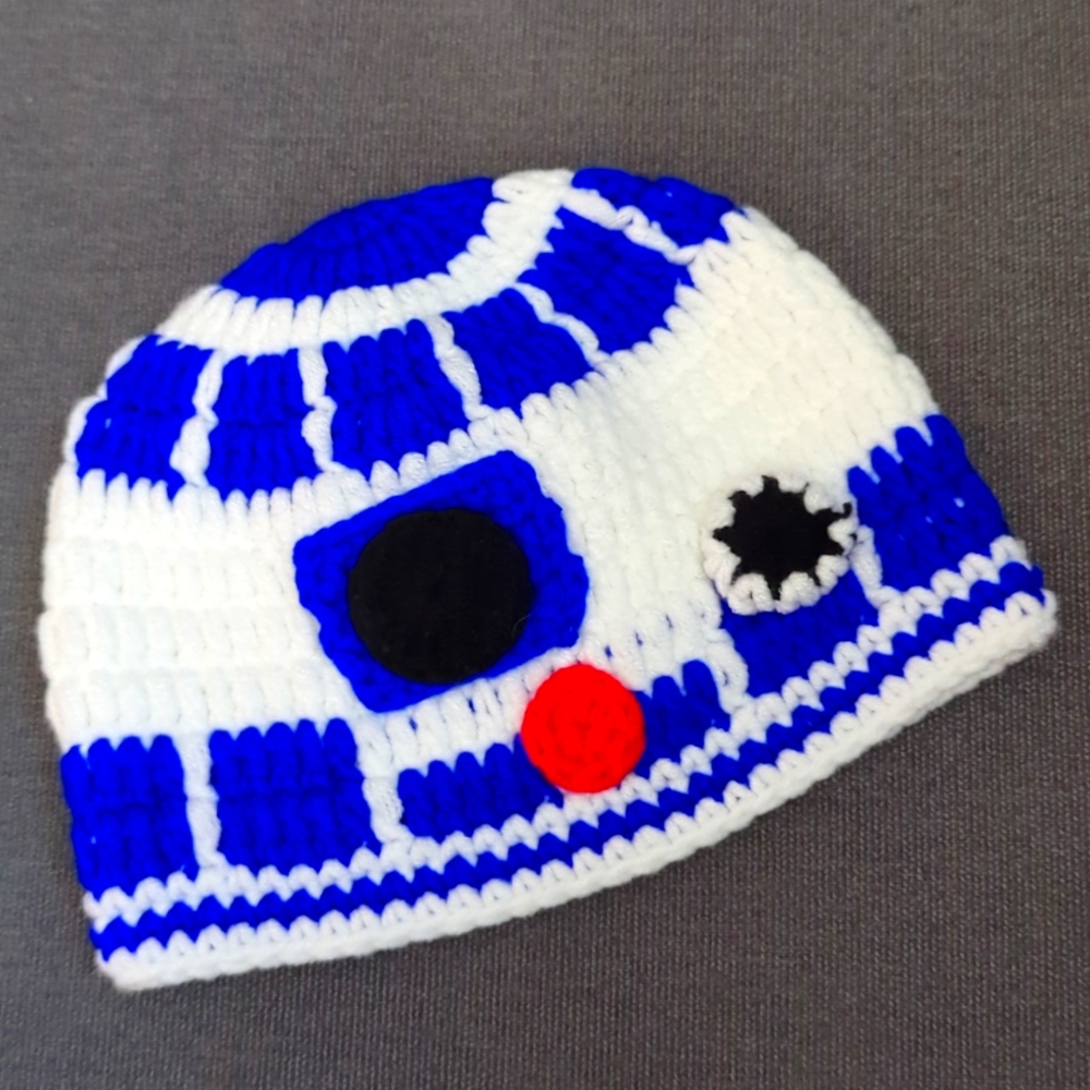 Handmade Starwars R2-D2 Crochet Baby Hat
